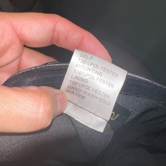 Tadashi Shoji Black/White Pleated Layered Mesh strapless tie waist dress size 8 - Picture 12 of 12